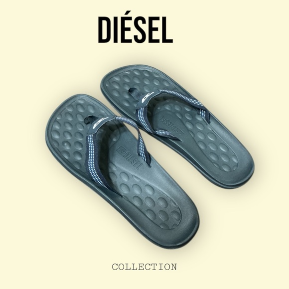 Mens Diesel navy blue flip flops sizer 12 - Picture 4 of 6